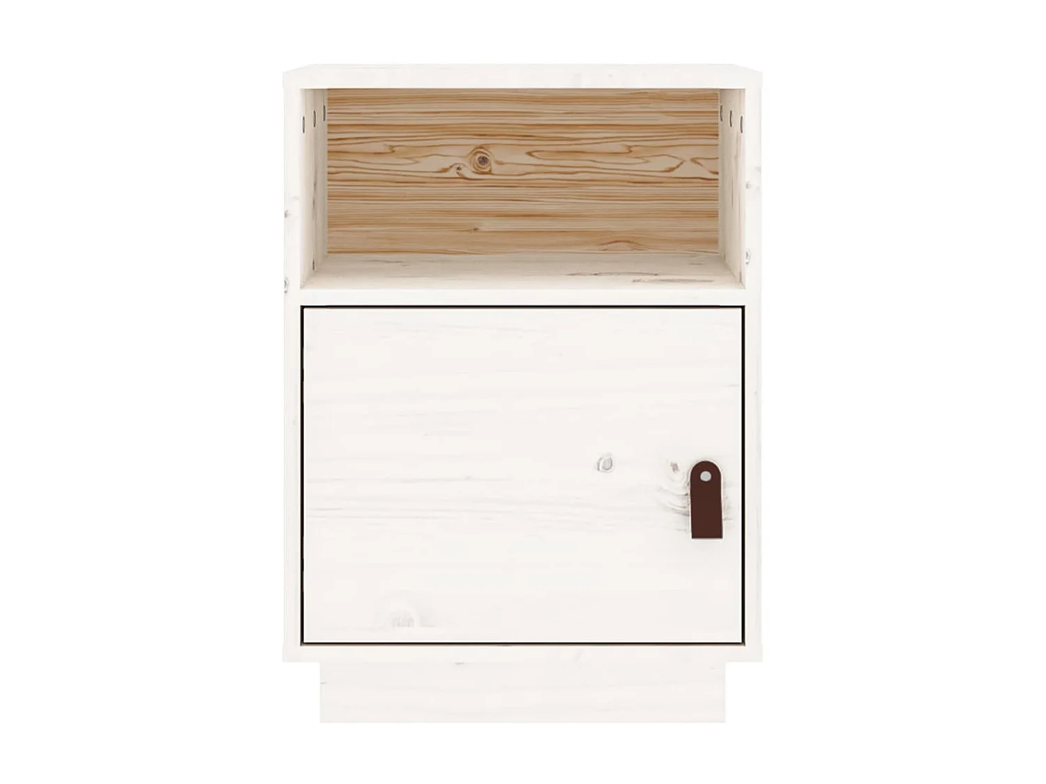 2er-Set Nachttische Nachtschrank Weiß 40x34x55 cm Massivholz Kiefer -RN89315