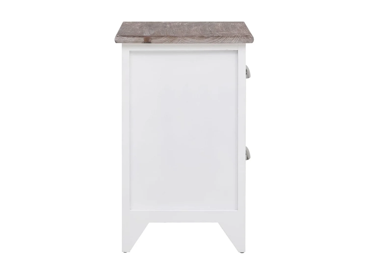 2er-Set Nachttische Nachtschrank mit 2 Schubladen Braun und Weiß -RN82014