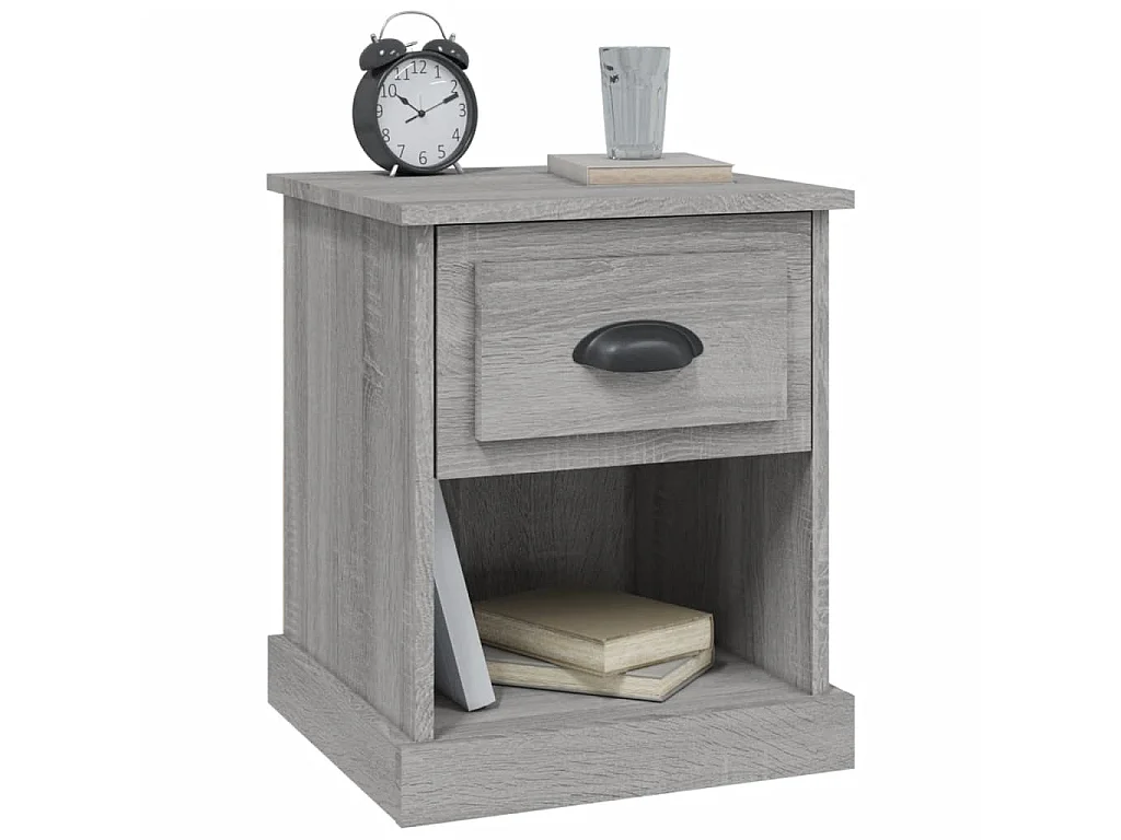Nachttisch Grau Nachtschrank Sonoma 39x39x47,5 cm Holzwerkstoff -RN13675