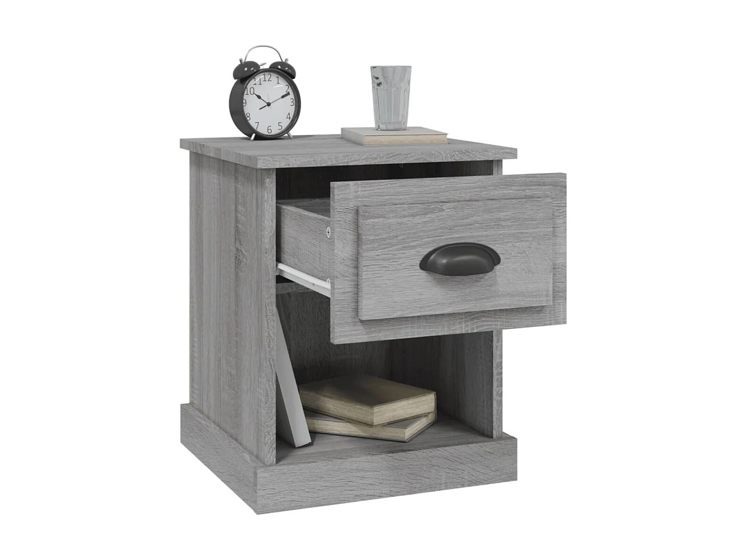 Nachttisch Grau Nachtschrank Sonoma 39x39x47,5 cm Holzwerkstoff -RN13675