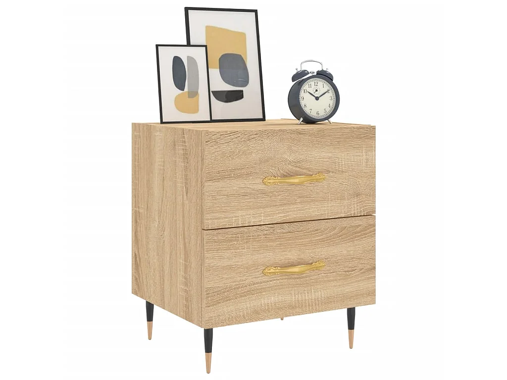 2er-Set Nachttische Nachtschrank Sonoma-Eiche 40x35x47,5 cm Holzwerkstoff -RN87739