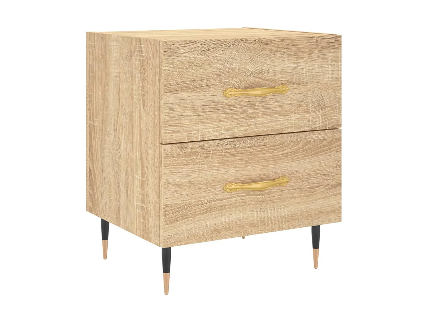 2er-Set Nachttische Nachtschrank Sonoma-Eiche 40x35x47,5 cm Holzwerkstoff -RN87739