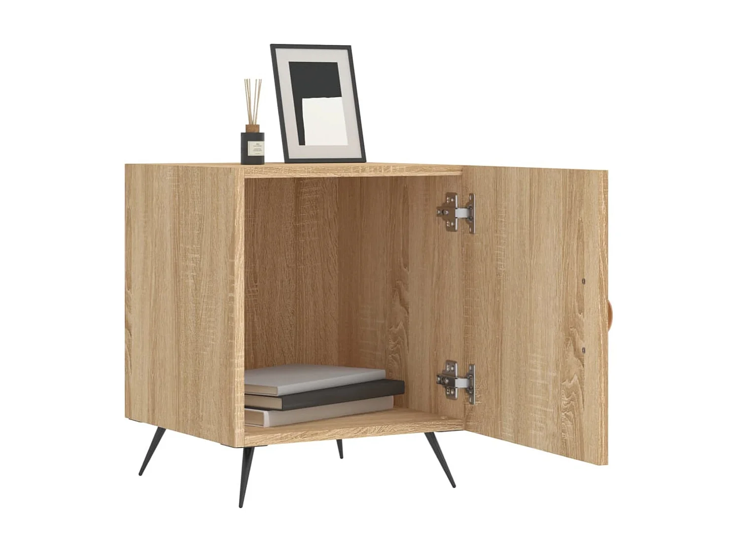 2er-Set Nachttische Nachtschrank Sonoma-Eiche 40x40x50 cm Holzwerkstoff -RN21789