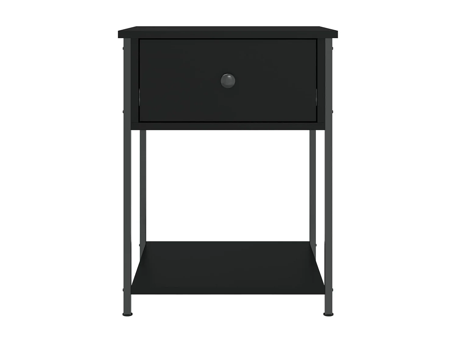 2er-Set Nachttische Nachtschrank Schwarz 44x45x58 cm Holzwerkstoff -RN62298