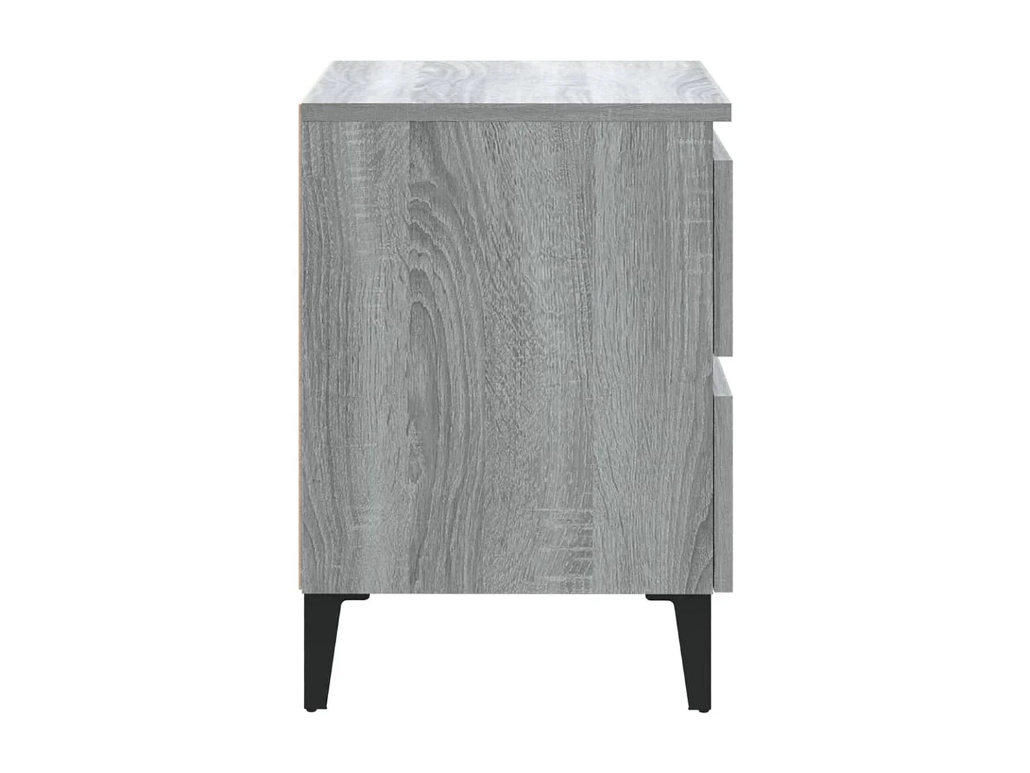 2er-Set Nachttische Nachtschrank mit Metallbeinen Grau Sonoma 40x35x50 cm -RN44982