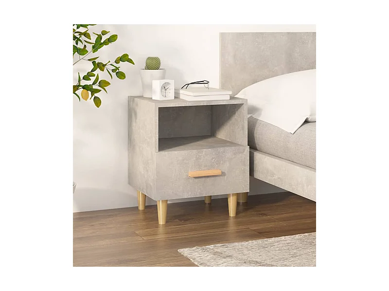 Nachttisch Betongrau Nachtschrank 40x35x47 cm -RN18217