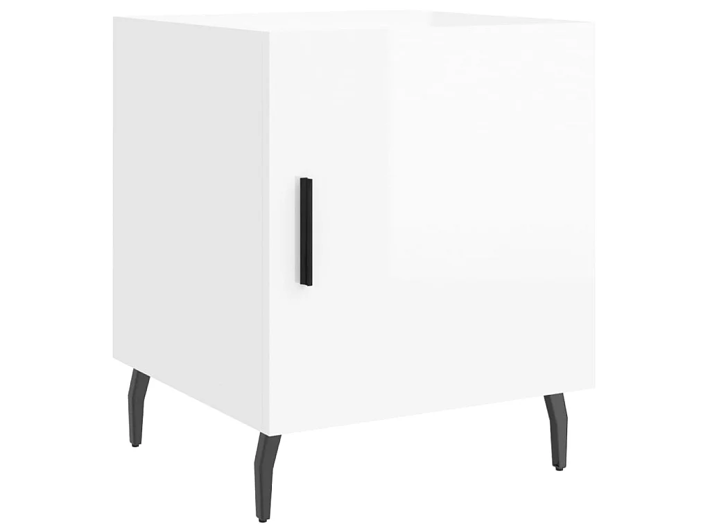 2er-Set Nachttische Nachtschrank Hochglanz-Weiß 40x40x50 cm Holzwerkstoff -RN64039