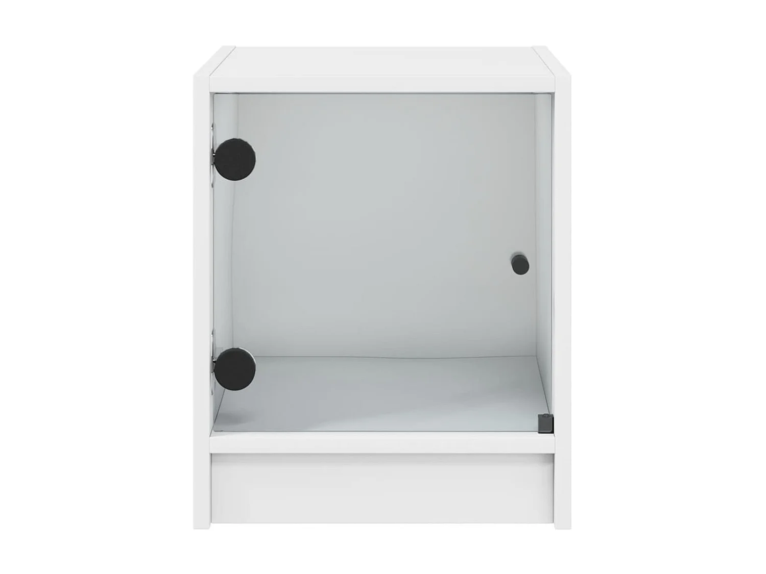 2er-Set Nachttische Nachtschrank mit Glastüren Weiß 35x37x42 cm -RN78979