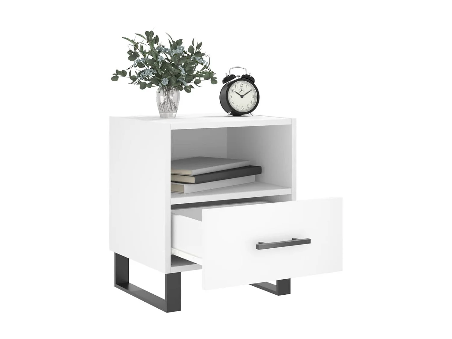 Nachttisch Nachtschrank Weiß 40x35x47,5 cm Holzwerkstoff -RN22463