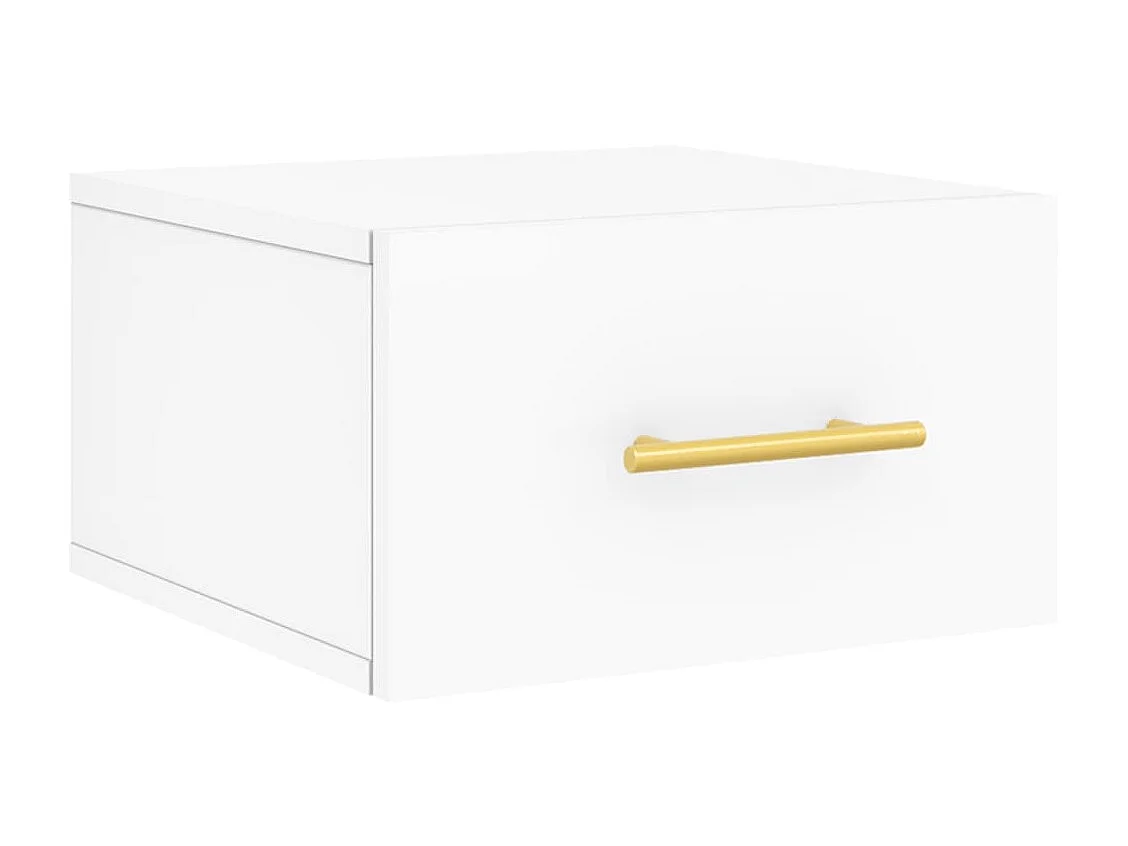 2er-Set Wand-Nachttische Nachtschrank Weiß 35x35x20 cm -RN38970