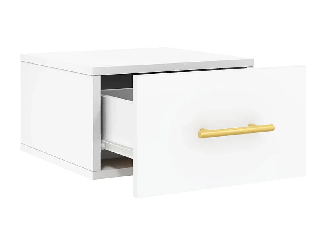 2er-Set Wand-Nachttische Nachtschrank Weiß 35x35x20 cm -RN38970