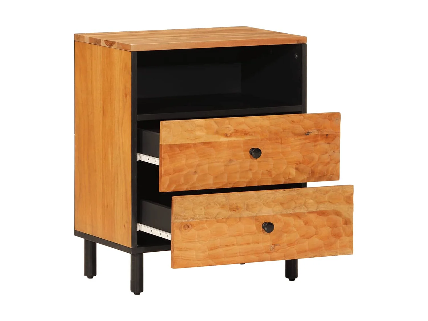 Nachttisch Nachtschrank 50x33x60 cm Massivholz Akazie -RN35343