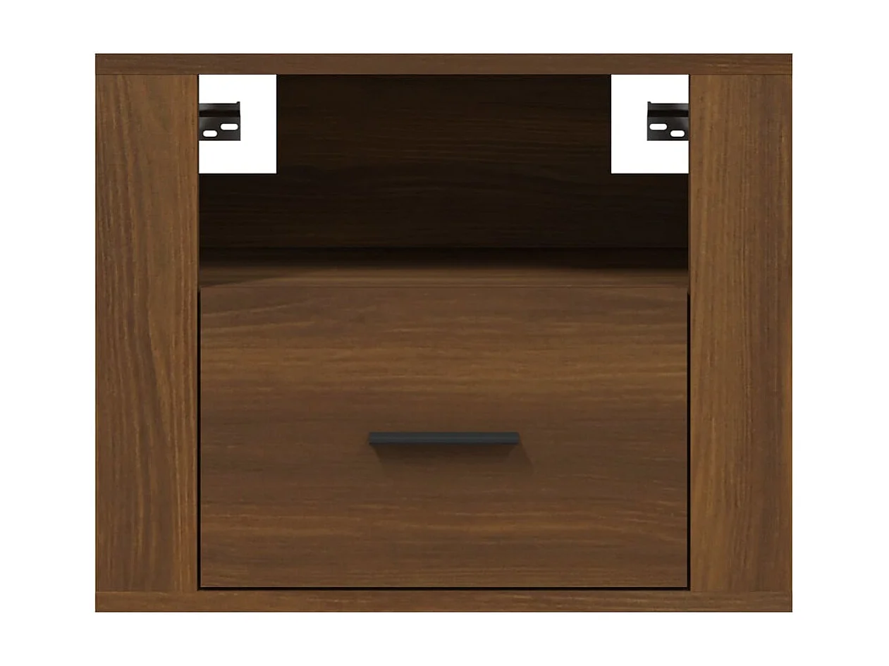 2er-Set Wand-Nachttische Nachtschrank Braun Eichen-Optik 50x36x40 cm -RN38706