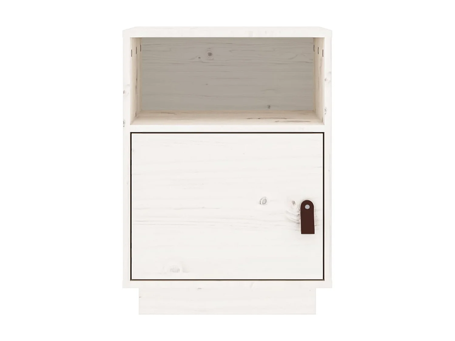 Nachttisch Nachtschrank Weiß 40x34x55 cm Massivholz Kiefer -RN71703