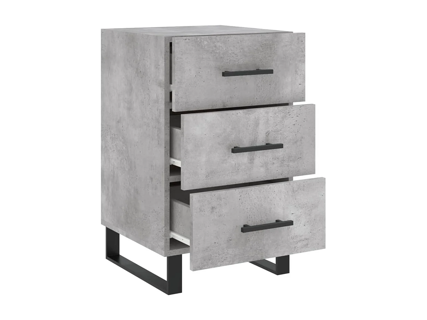 Nachttisch Betongrau Nachtschrank 40x40x66 cm Holzwerkstoff -RN69205