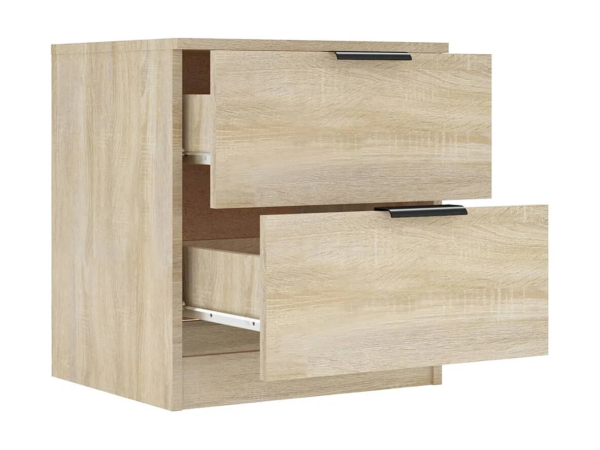 2er-Set Nachttische Nachtschrank Sonoma-Eiche Holzwerkstoff -RN75253