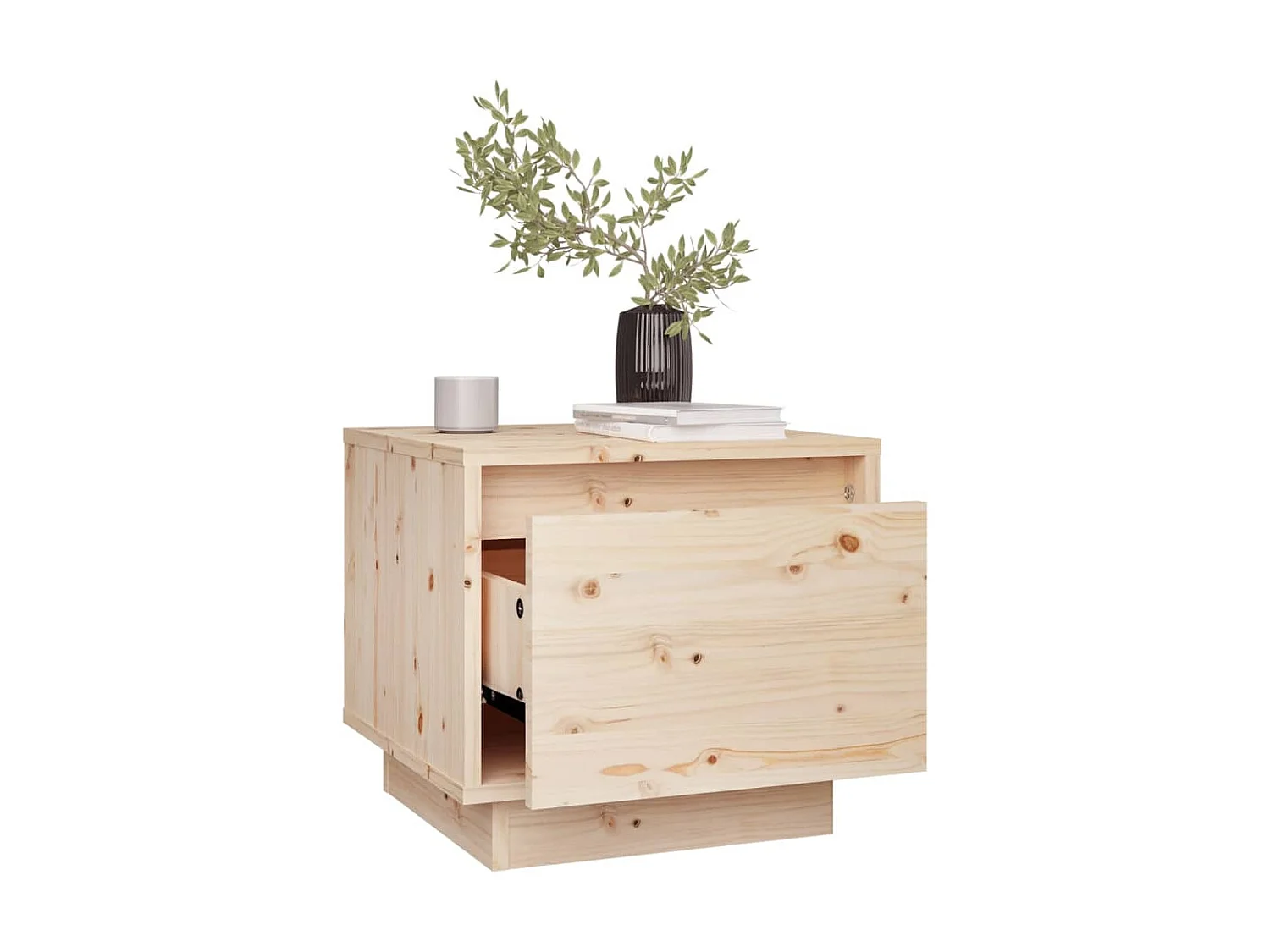 2er-Set Nachttische Nachtschrank 35x34x32 cm Massivholz Kiefer -RN86113