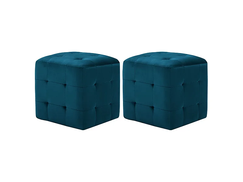 2er-Set Nachttische Nachtschrank Blau 30×30×30 cm Samtstoff -RN37431