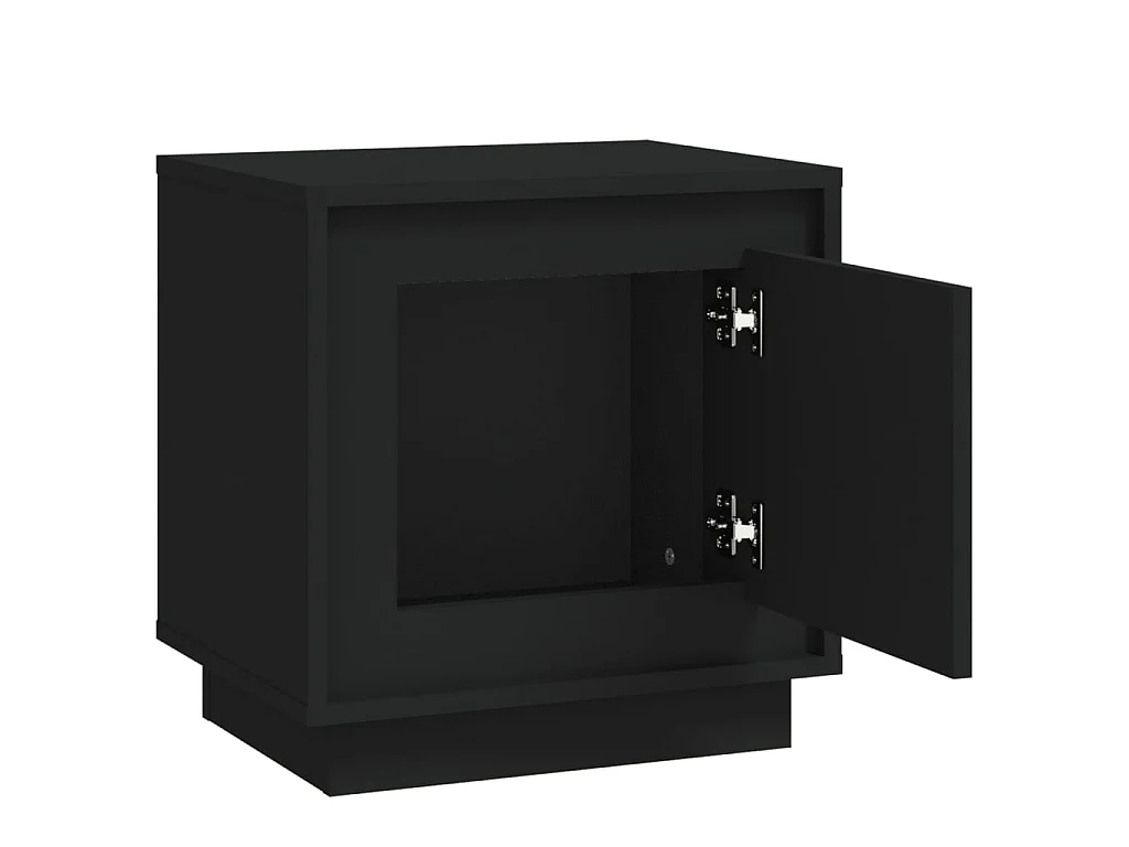 2er-Set Nachttische Nachtschrank Schwarz 44x35x45 cm Holzwerkstoff -RN81585