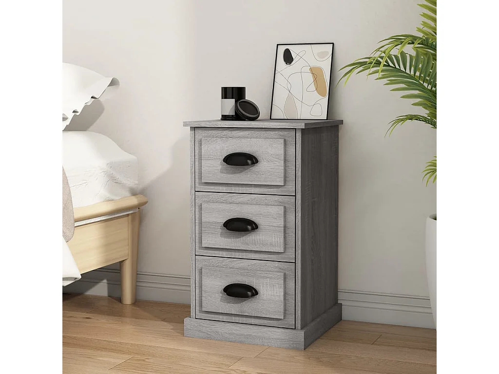 Nachttisch Grau Nachtschrank Sonoma 39x39x67 cm Holzwerkstoff -RN69143