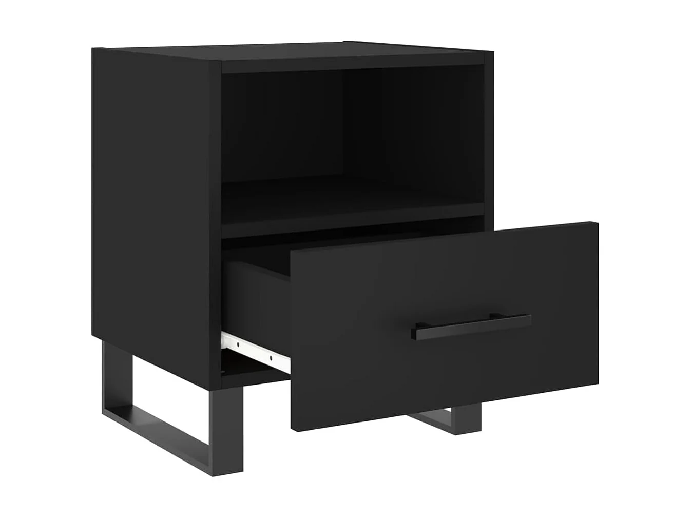 2er-Set Nachttische Nachtschrank Schwarz 40x35x47,5 cm Holzwerkstoff -RN87109