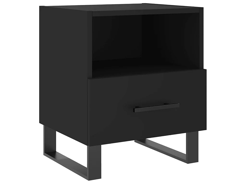 2er-Set Nachttische Nachtschrank Schwarz 40x35x47,5 cm Holzwerkstoff -RN87109