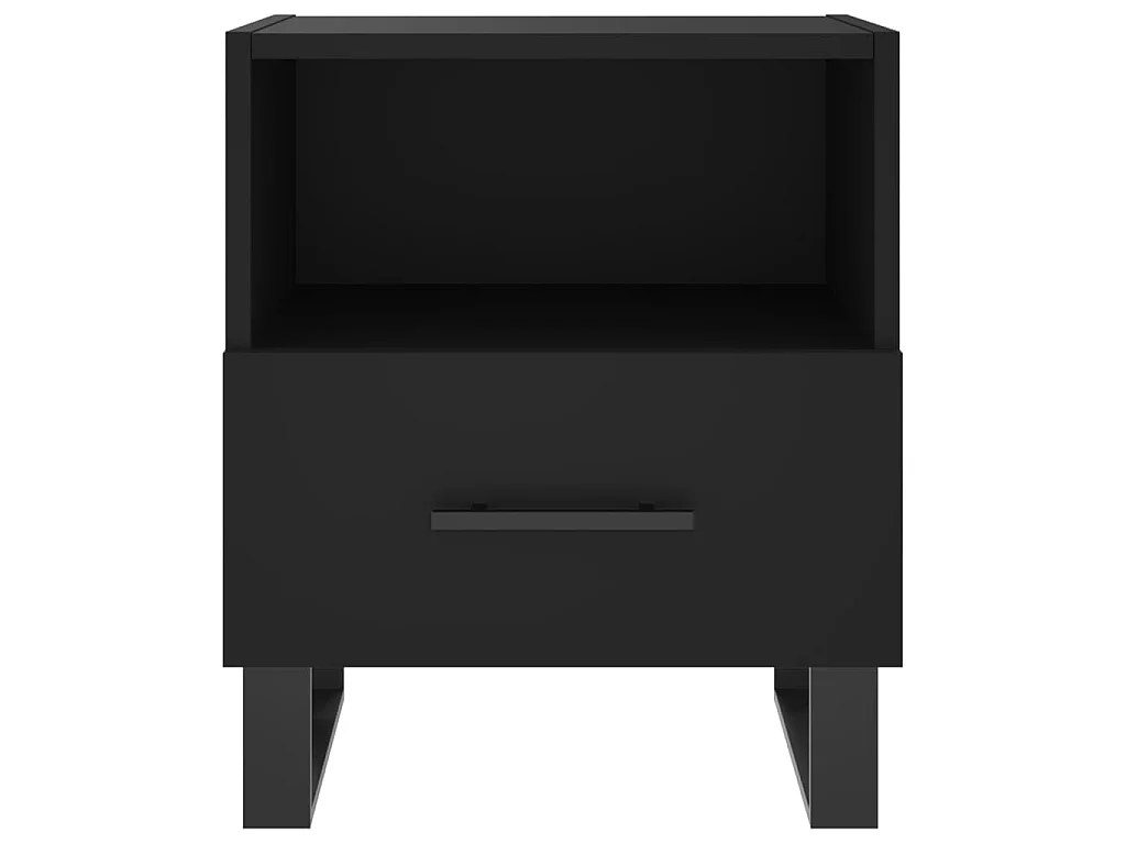 2er-Set Nachttische Nachtschrank Schwarz 40x35x47,5 cm Holzwerkstoff -RN87109