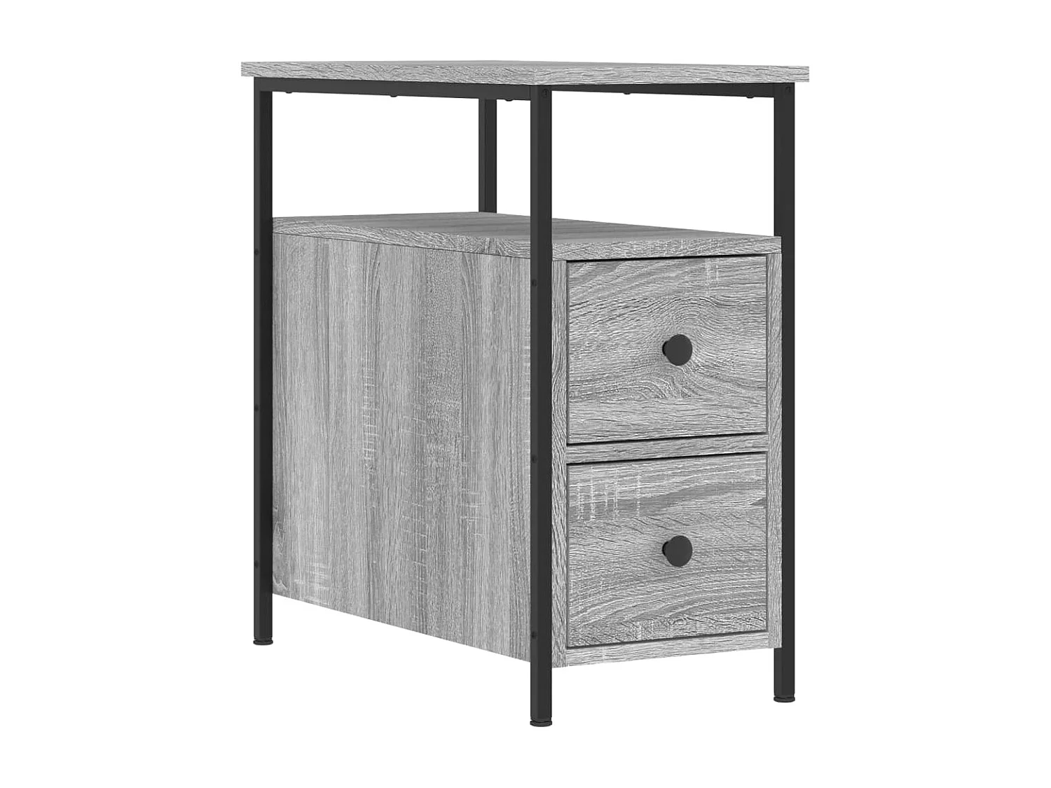 2er-Set Nachttische Nachtschrank Grau Sonoma 30x60x60 cm Holzwerkstoff -RN15619