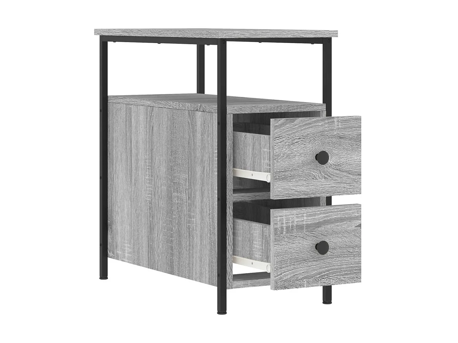 2er-Set Nachttische Nachtschrank Grau Sonoma 30x60x60 cm Holzwerkstoff -RN15619