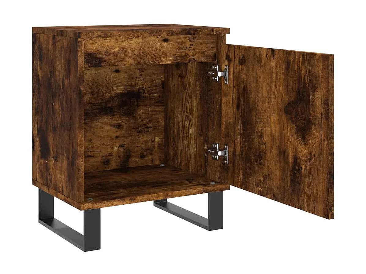 2er-Set Nachttische Nachtschrank Räuchereiche 40x30x50 cm Holzwerkstoff -RN32947