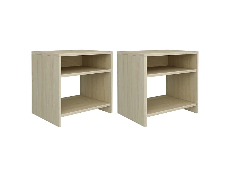 2er-Set Nachttische Nachtschrank Sonoma Eiche 40x30x40 cm Holzwerkstoff -RN62022