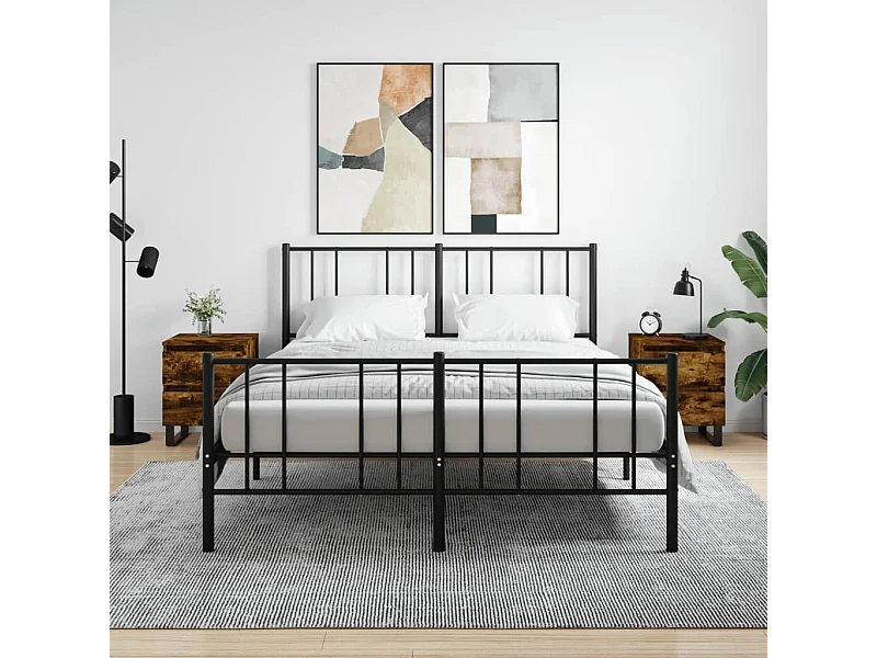 2er-Set Nachttische Nachtschrank Räuchereiche 40x35x50 cm Holzwerkstoff -RN46710