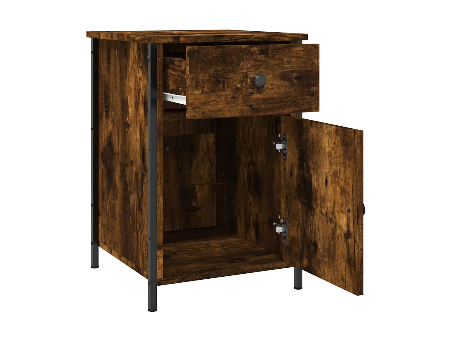 Nachttisch Nachtschrank Räuchereiche 40x42x60 cm Holzwerkstoff -RN71027