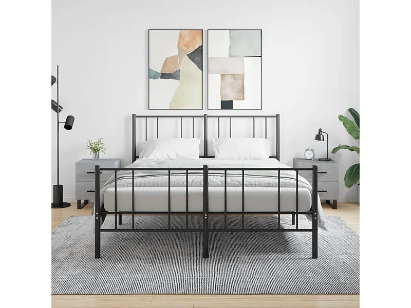 2er-Set Nachttische Nachtschrank Betongrau 40x35x47,5 cm Holzwerkstoff -RN11802