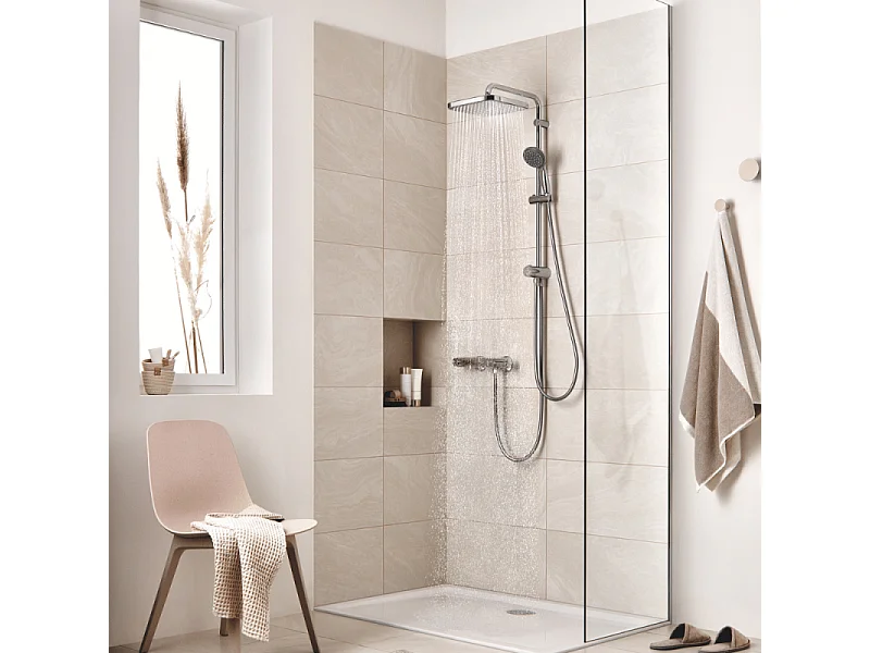 Thermostat-Brausebatterie GROHE Precision Trend THM - CoolTouch, StarLight Chrome, TurboStat, MetalGrip, SafeStop, EcoJoy