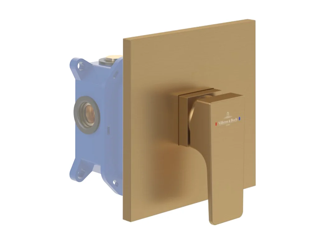 Façade mécanique VILLEROY ET BOCH Architectura Square Or brossé + corps encastré