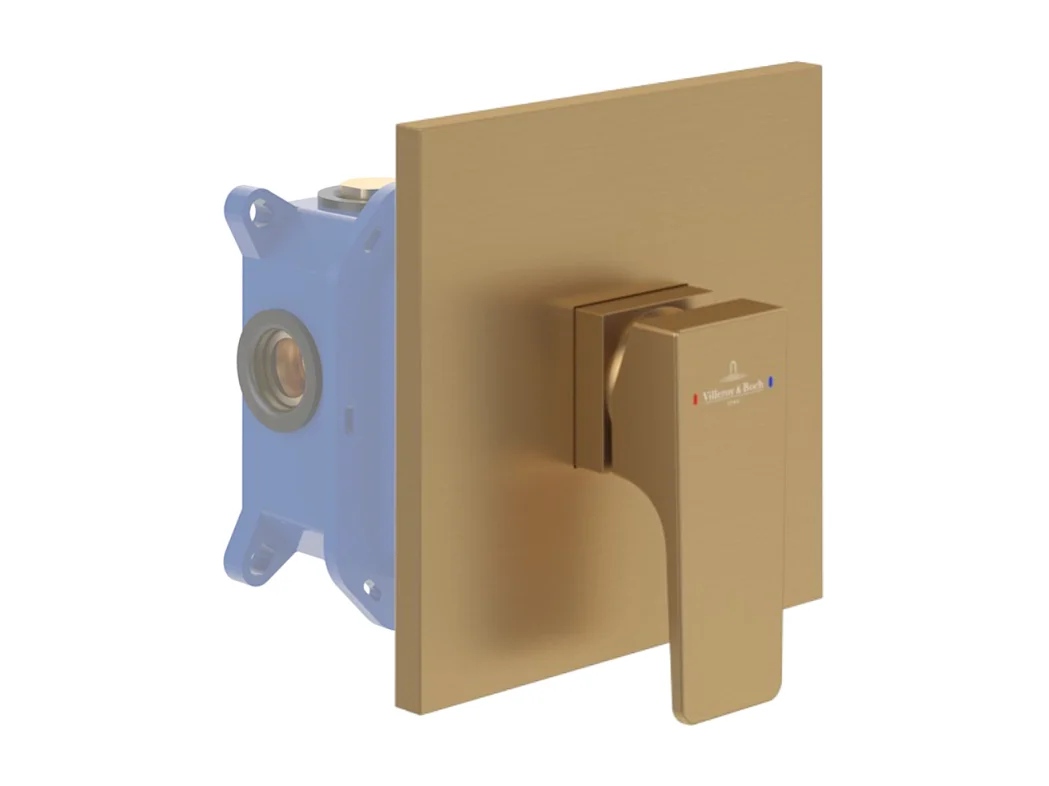 Façade mécanique VILLEROY ET BOCH Architectura Square Or brossé + corps encastré