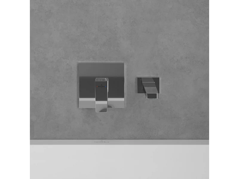 Façade mécanique VILLEROY ET BOCH Architectura Square Or brossé + corps encastré