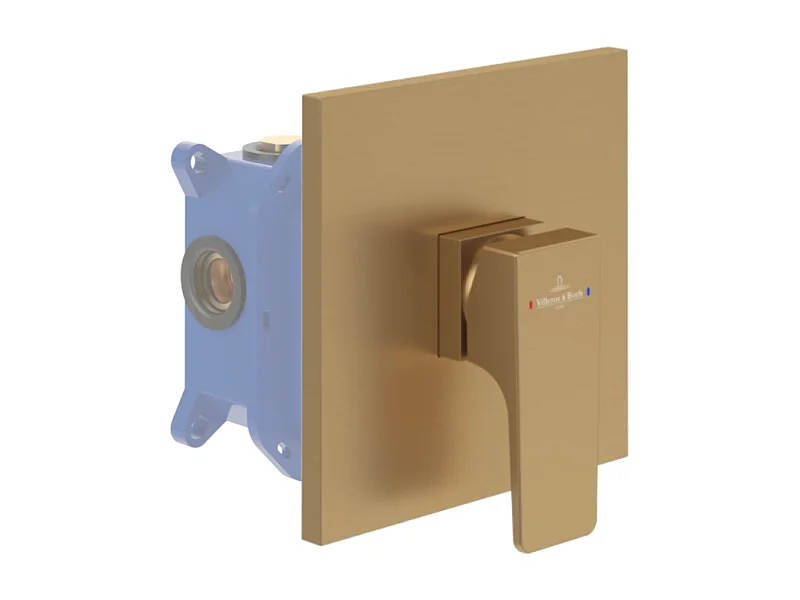 Façade mécanique VILLEROY ET BOCH Architectura Square Or brossé + corps encastré