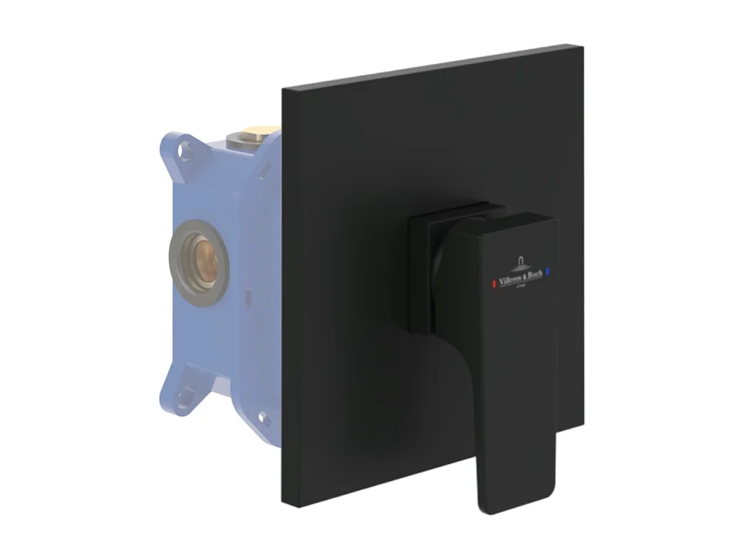 Façade mécanique VILLEROY ET BOCH Architectura Square Noir mat + corps encastré