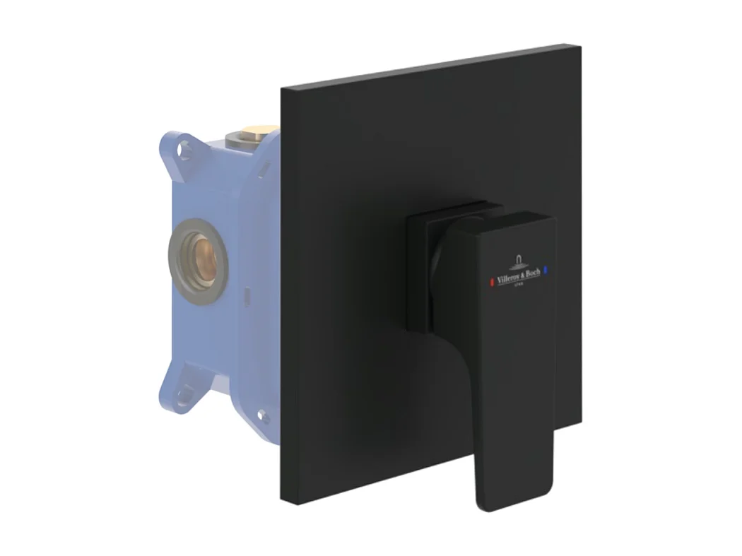 Façade mécanique VILLEROY ET BOCH Architectura Square Noir mat + corps encastré