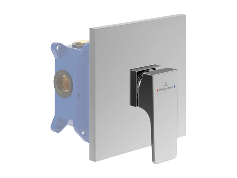 Façade mécanique VILLEROY ET BOCH Architectura Square Chrome + corps encastré