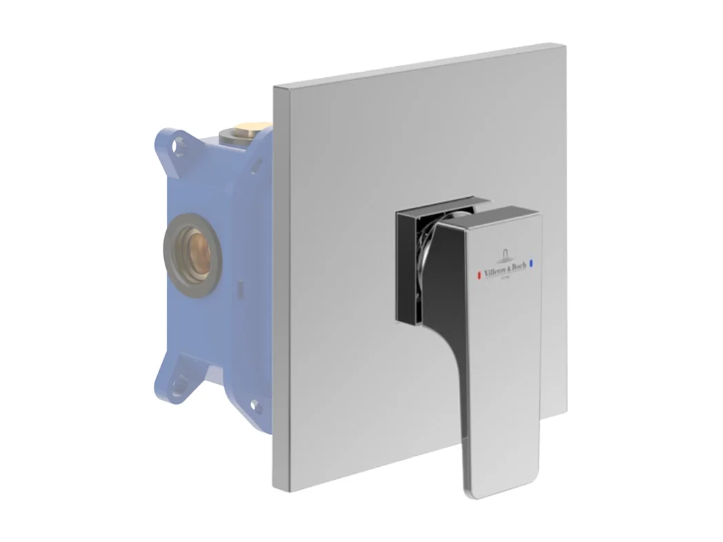 Façade mécanique VILLEROY ET BOCH Architectura Square Chrome + corps encastré