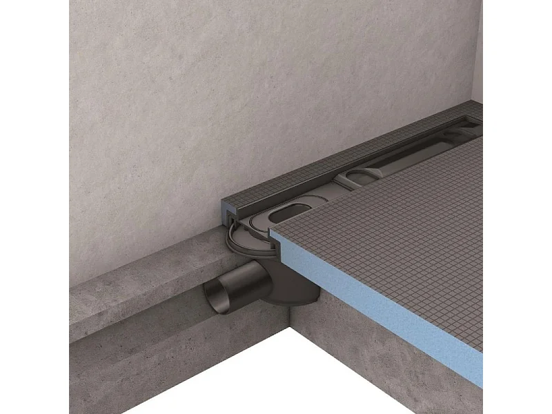 Receveur à carreler WEDI Fundo Riolito Neo + barrette de finition + bonde horizontal + kit d'étanchéité 120 x 80 cm