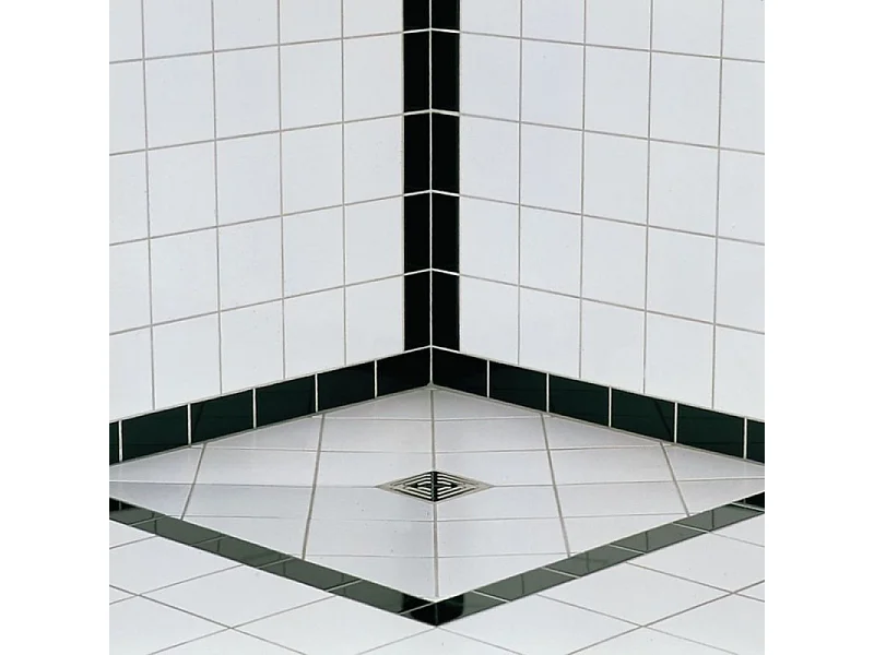 Receveur de douche à carreler 150 x 150 WEDI Fundo Primo carré écoulement centrée + bonde verticale + kit d'étanchéité