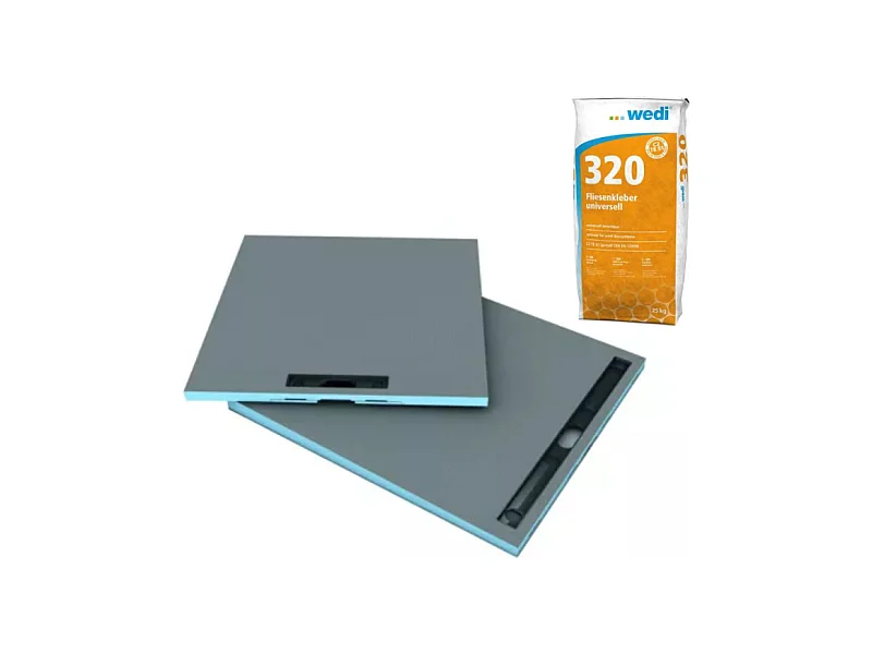 Receveur à carreler 180 x 90 cm WEDI Fundo Riolito Neo, écoulement linéaire + colle 320