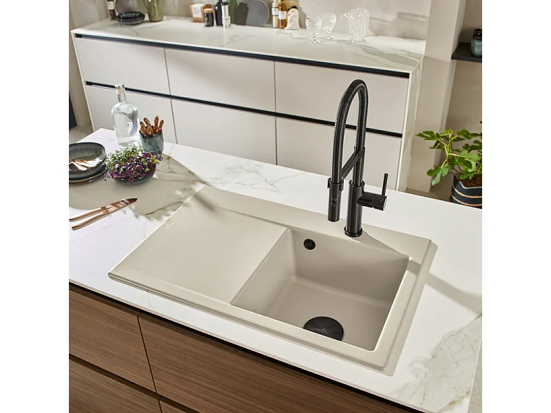 Robinet cuisine VILLEROY ET BOCH Steel expert 2.0 anthracite + nettoyant