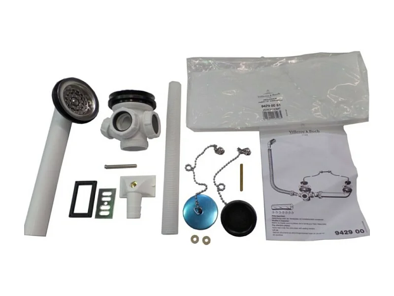 Garniture de trop-plein évier VILEROY ET BOCH O.Novo 6,2 x 6,2 x 10 cm Chromé