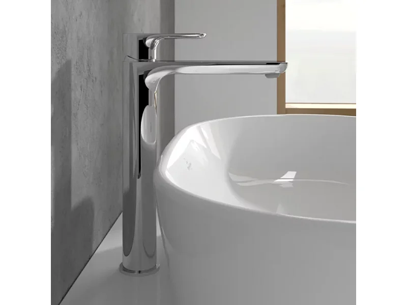 Mitigeur lavabo surélevé VILLEROY ET BOCH O.novo avec vidage Push Open chrome