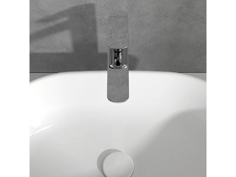 Mitigeur lavabo surélevé VILLEROY ET BOCH O.novo avec vidage Push Open chrome